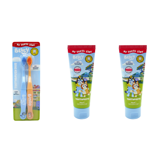 Kids Characters Toothbrush & Toothpaste Twin Pack - Bluey