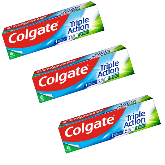 3x Colgate Original Mint Triple Action Toothpaste - 75ml