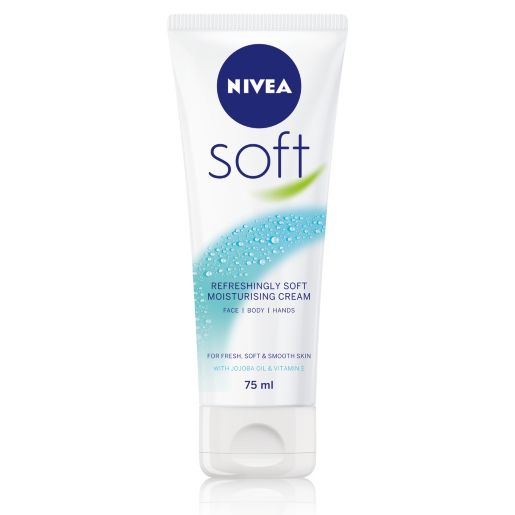 2x NIVEA Soft Moisturising Cream for Face, Body and Hands 75ml
